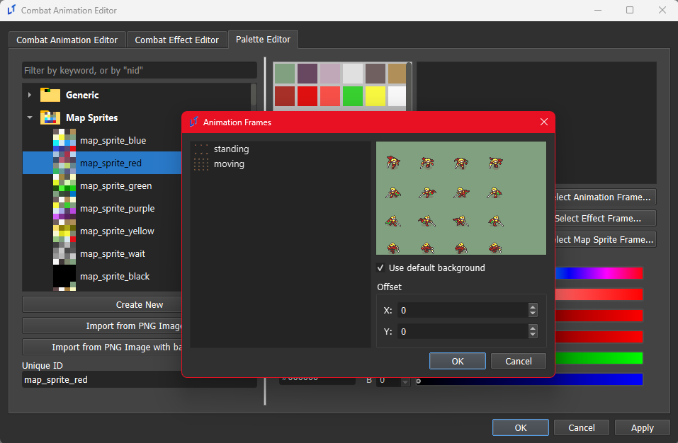 Map Anim Palette