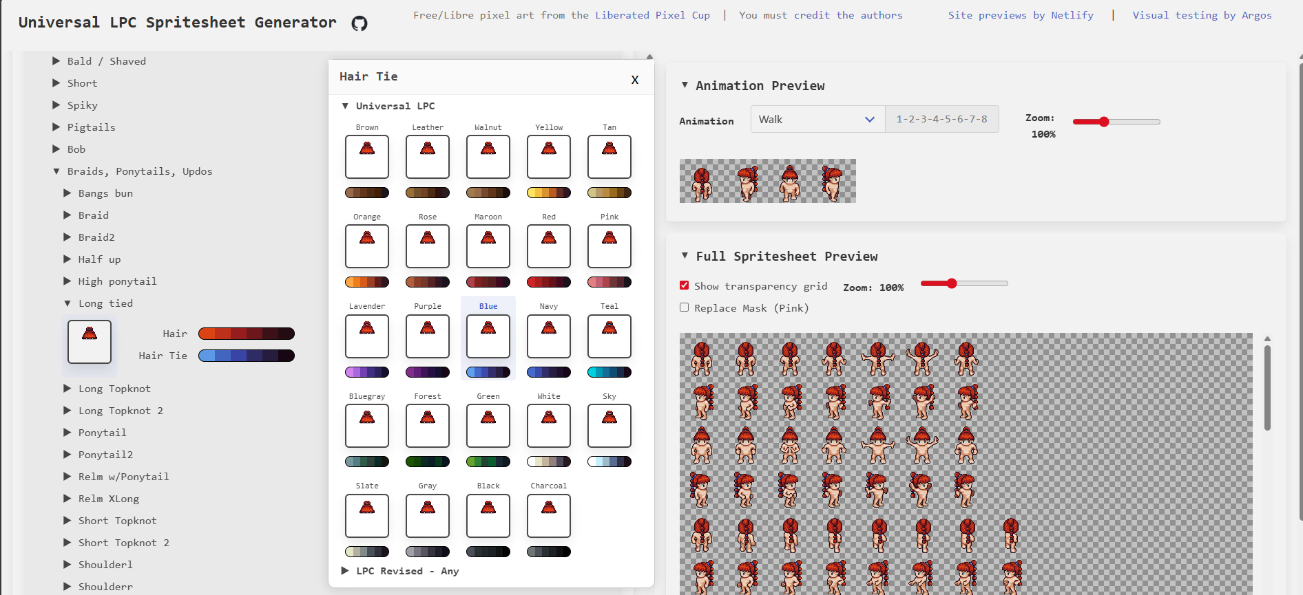 Universal LPC Spritesheet Character Generator