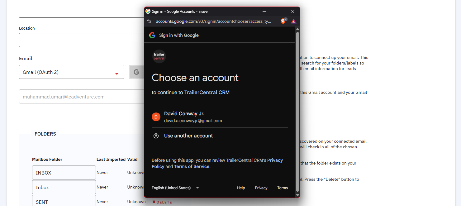 Email Config & OAuth Integration