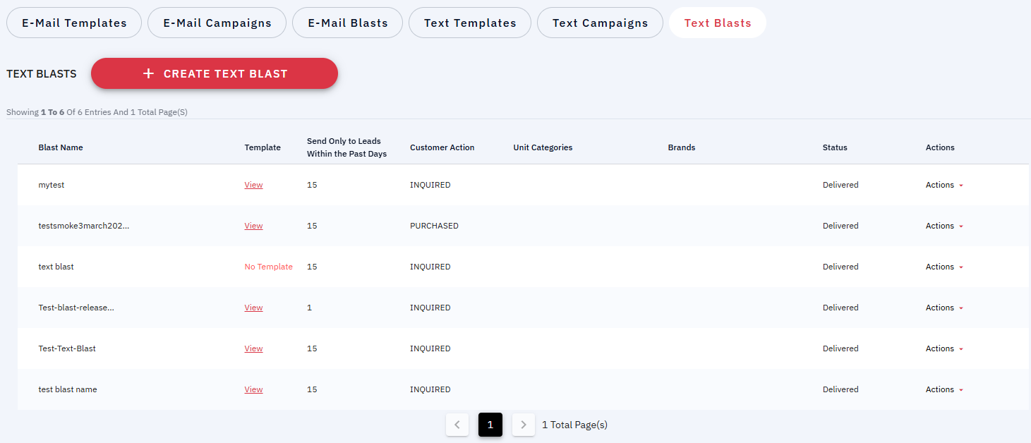 Text Blast List